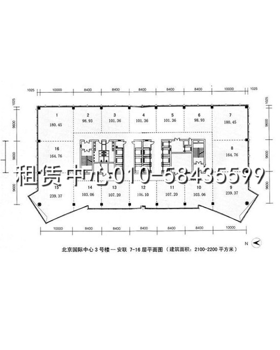 安联大厦标准层平面图